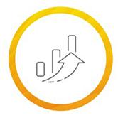 icon yellow productivity pfeil wachstum