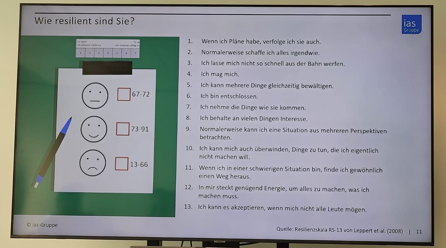 msg Roadshow - Resilienzvortrag Fragen