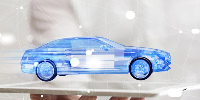 blaues virtuelles Auto