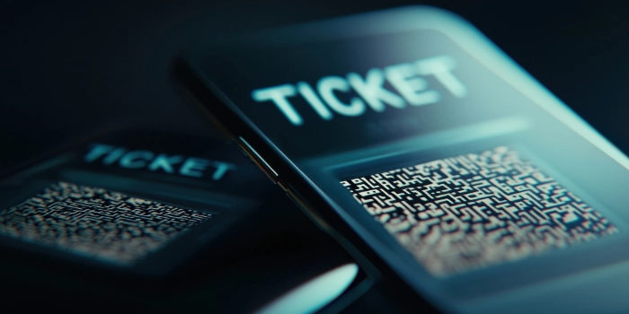 Ticket und QR Code auf Smartphone