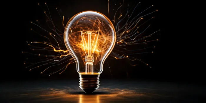 Technology light bulb in the dark 