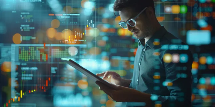 businessmen Data science, business analysis and strategy, big data concept.Business teamwork analyzing