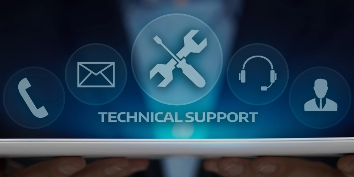 Sympbolbild für Technical Support mit Tablet und Schriftzug