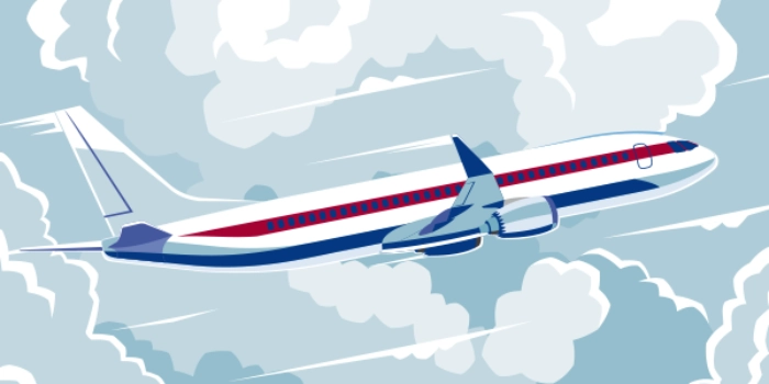 flugzeug vor wolken