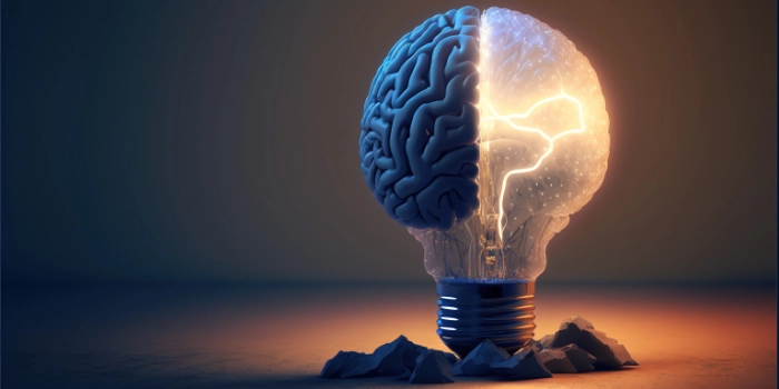  Heruntergeladen Creative Idea with Brain and Light Bulb Illustration, with Generative AI Technology 