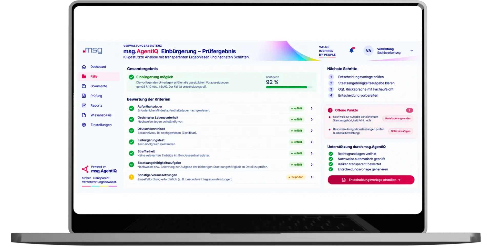 APA_Use_Case_Bearbeitung_Einbürgerungverfahren_Strukturierte Kriterien- bzw. Prüfansicht