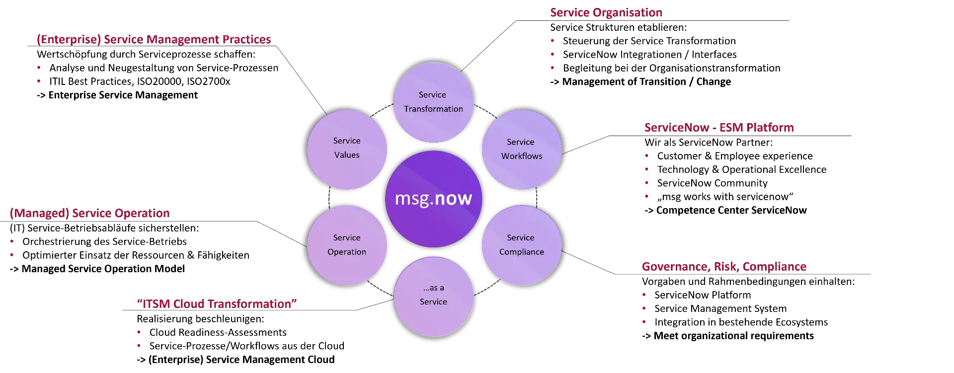 Leistungsportfolio von msg.now 