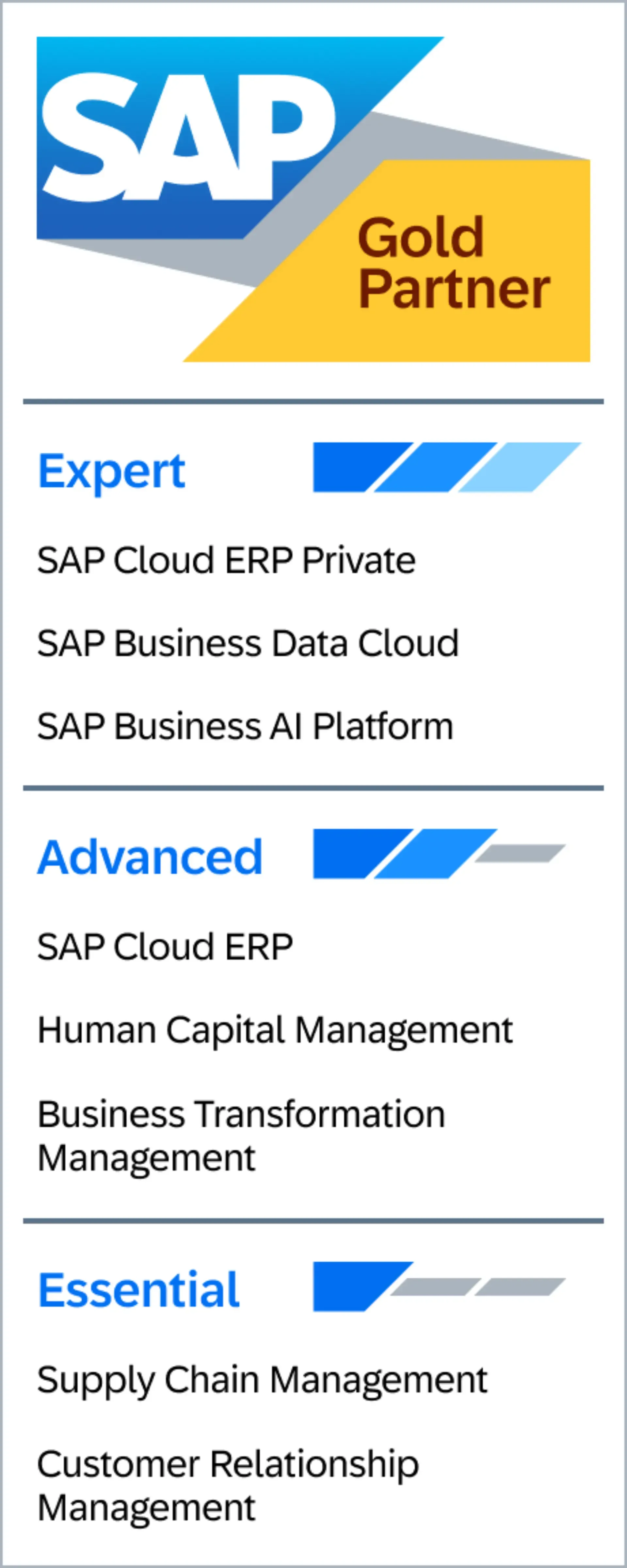 msg SAP Gold Status Expert Status 