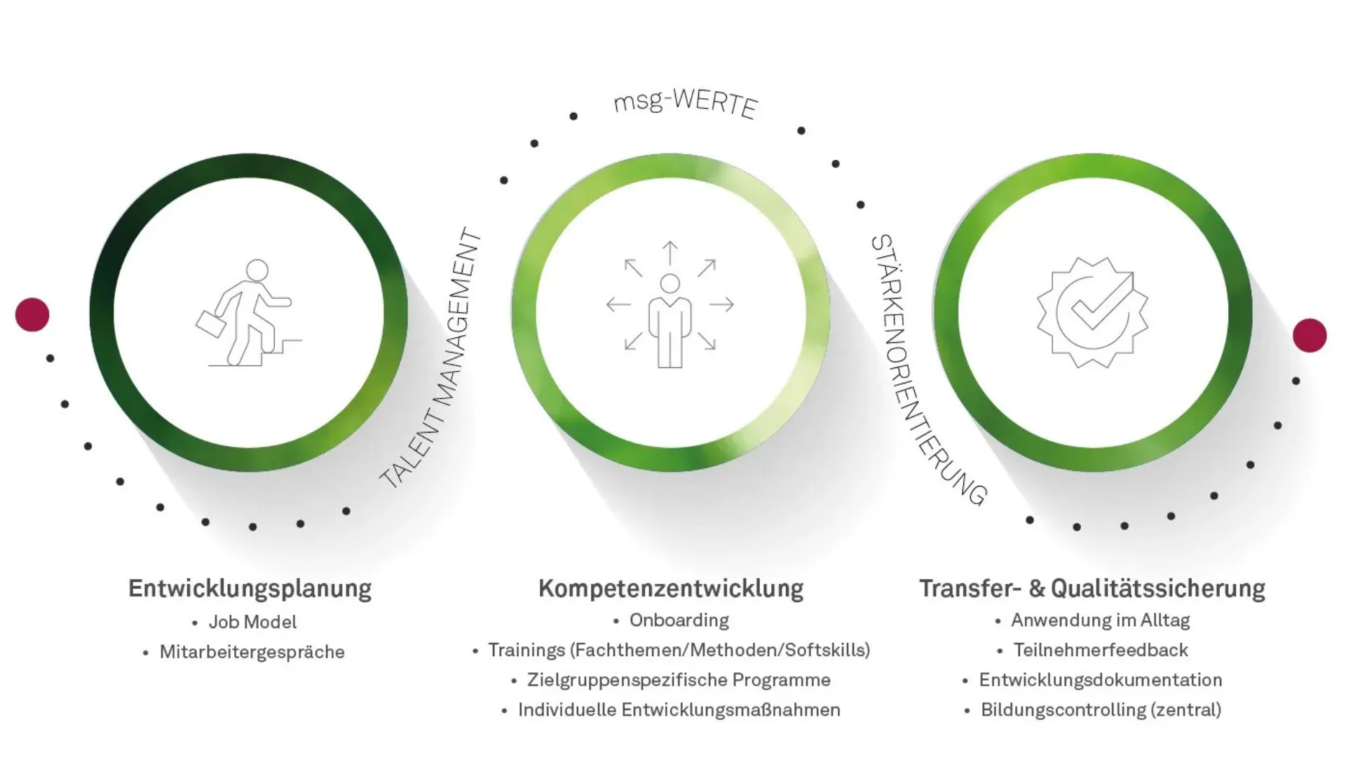 Infografik zum Weiterbildungskonzept bei msg 