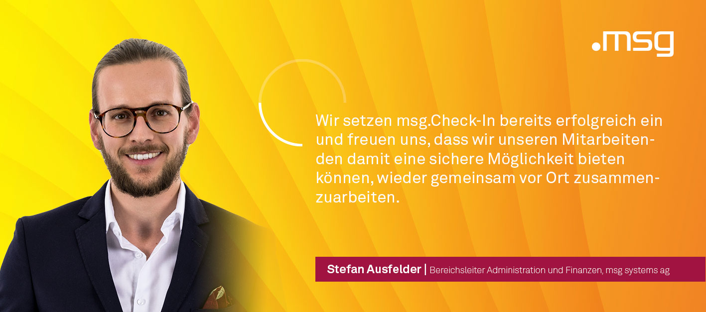 Stefan Ausfelder msgCheck In App Belegungstool Zitat