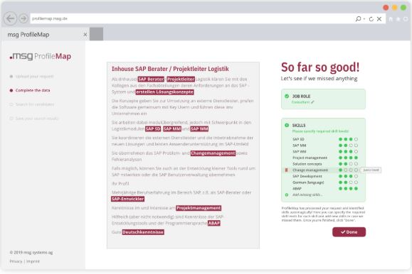 2. Validierung des geforderten Skillsets